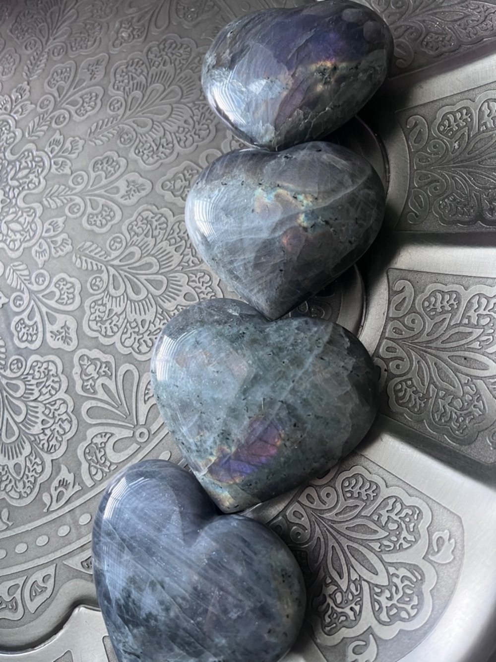Labradorite heart